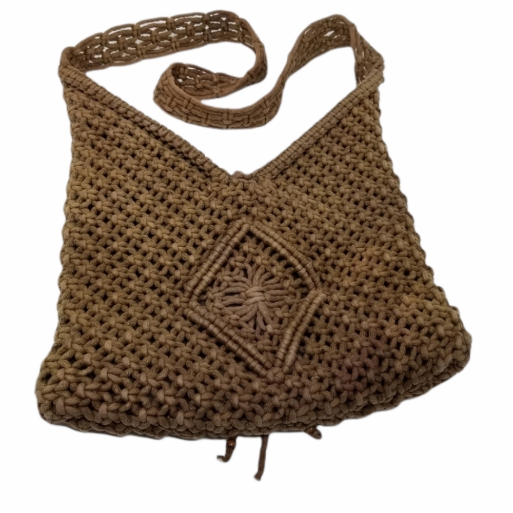 Bohemian Crochet Shoulder Hobo Bag Diamond Design